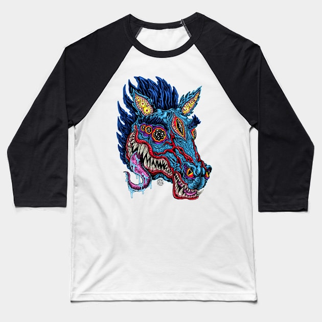 Monster Stallion Baseball T-Shirt by Robisrael